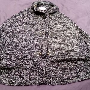 Michael Kors Black and White Poncho